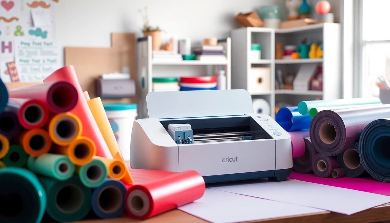 Creative Cricut SVG designs in a vibrant crafting workspace.