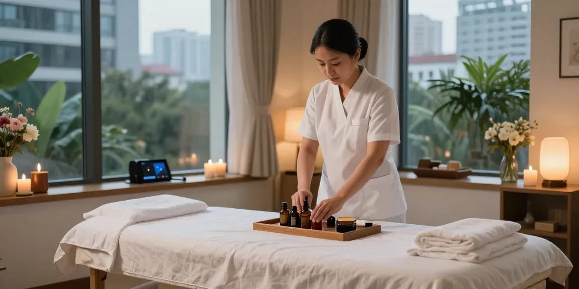 Enjoy a rejuvenating 서울출장안마 experience in a serene massage therapy room.