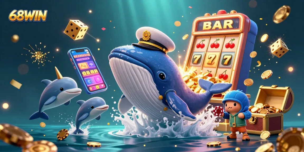 Experience thrill and excitement at 68WIN with a dynamic underwater casino scene filled with colorful game elements.