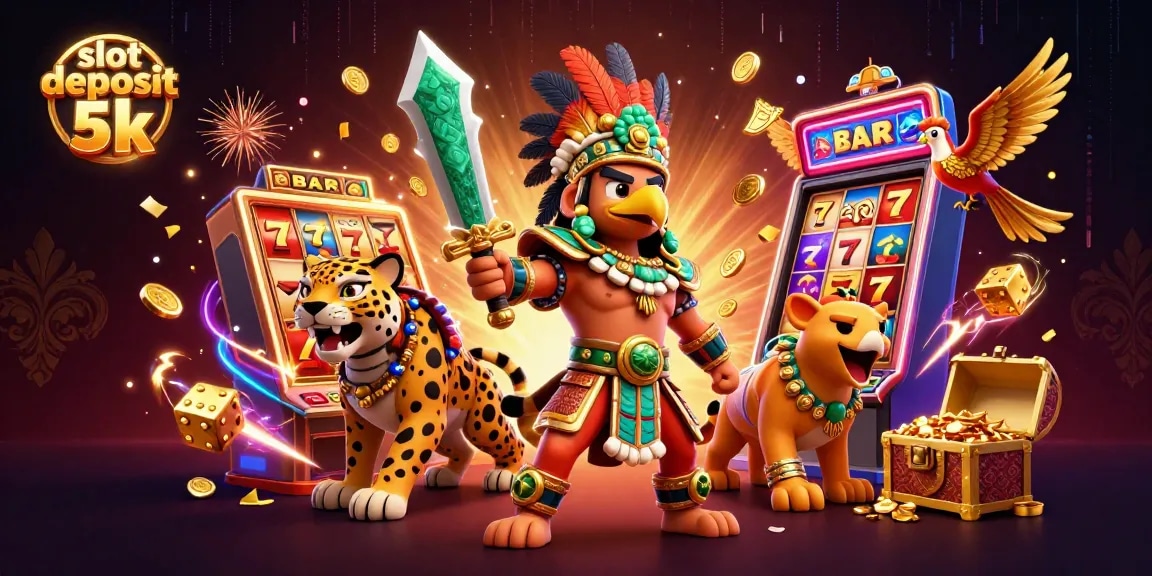 Experience the excitement of online gaming with slot deposit 5k as a jackpot explodes in a vibrant casino scene.