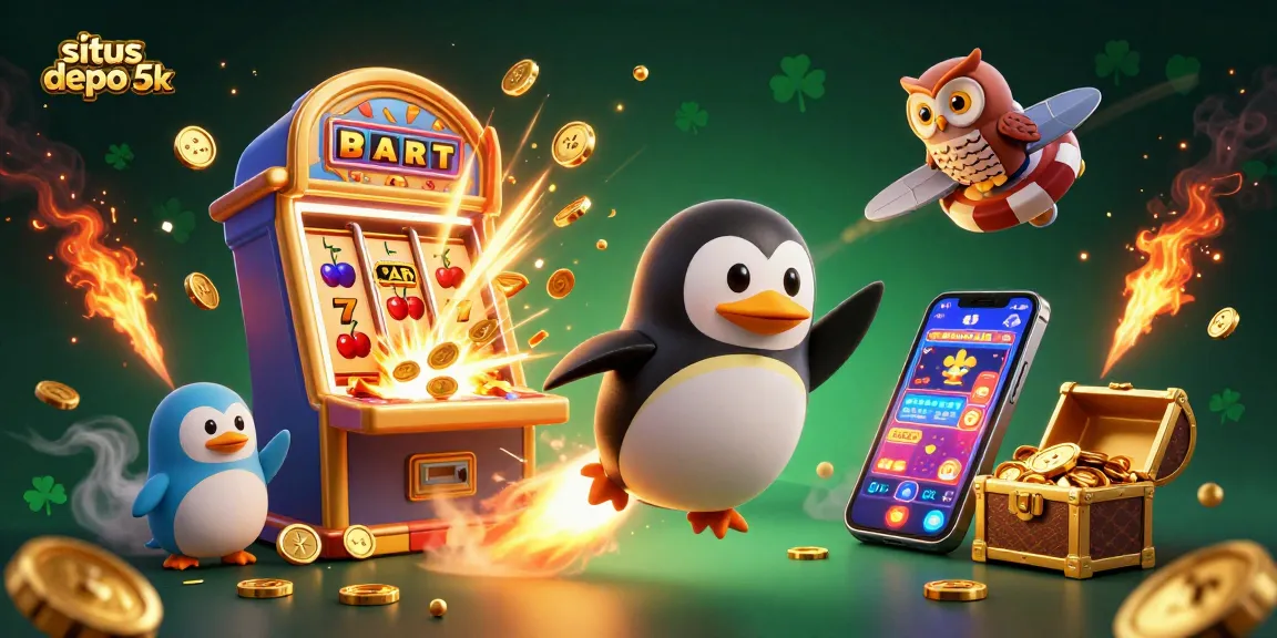 Engage with situs depo 5k through this vibrant casino-themed 3D illustration showcasing exciting gaming elements.
