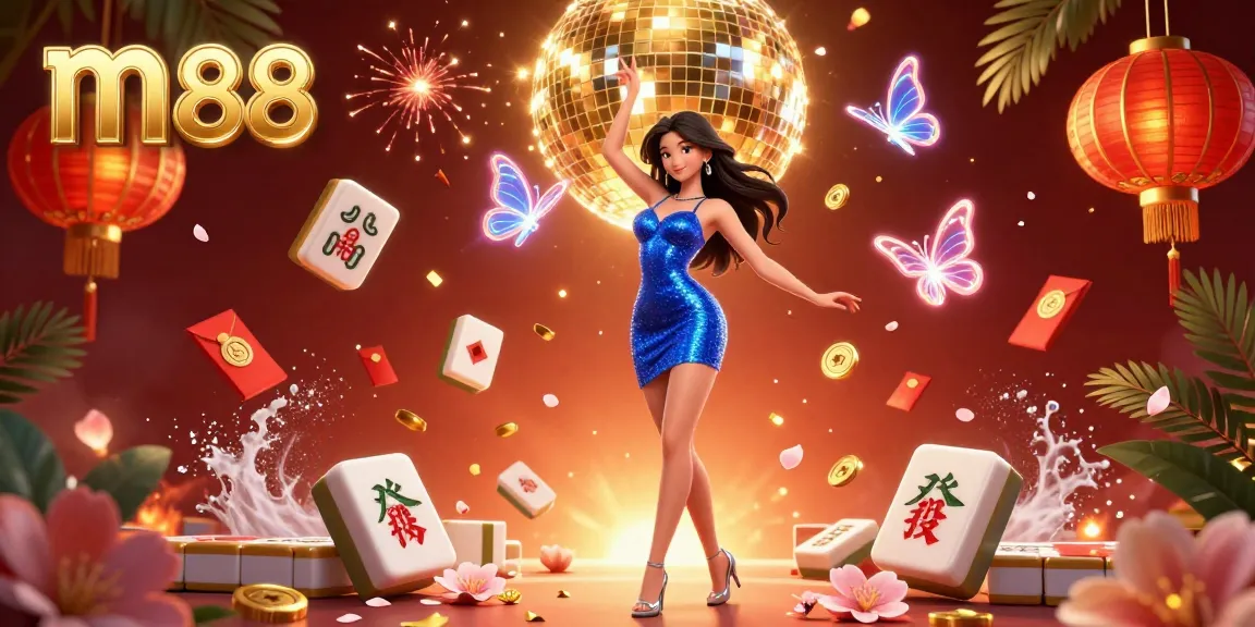 Experience the excitement of m88 with a glamorous scene filled with vibrant casino elements, celebrating dynamic entertainment and gaming.