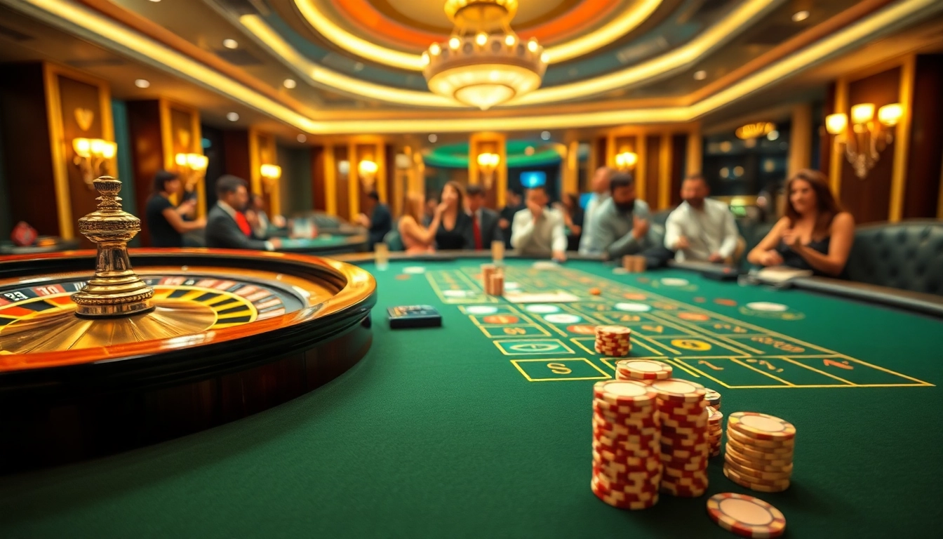 Enhance your gaming with geekthc casino ambiance featuring tables and players in action.