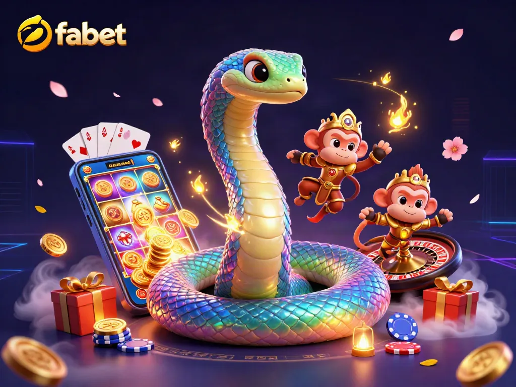 Experience the vibrant world of fabet as a rainbow serpent and monkey king ignite excitement amidst dynamic gaming elements.