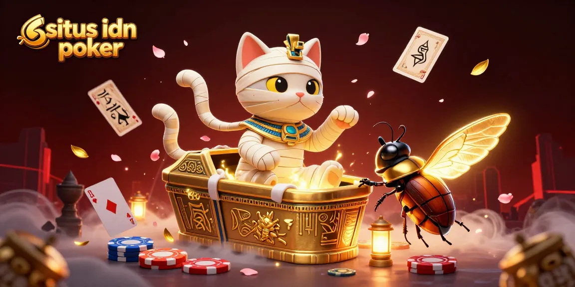 Experience competitive gameplay at situs idn poker with a vibrant 3D casino scene featuring dynamic poker elements.
