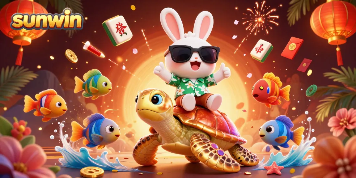 Experience thrilling gameplay at Sunwin with vibrant characters and casino elements in a dynamic 3D scene.