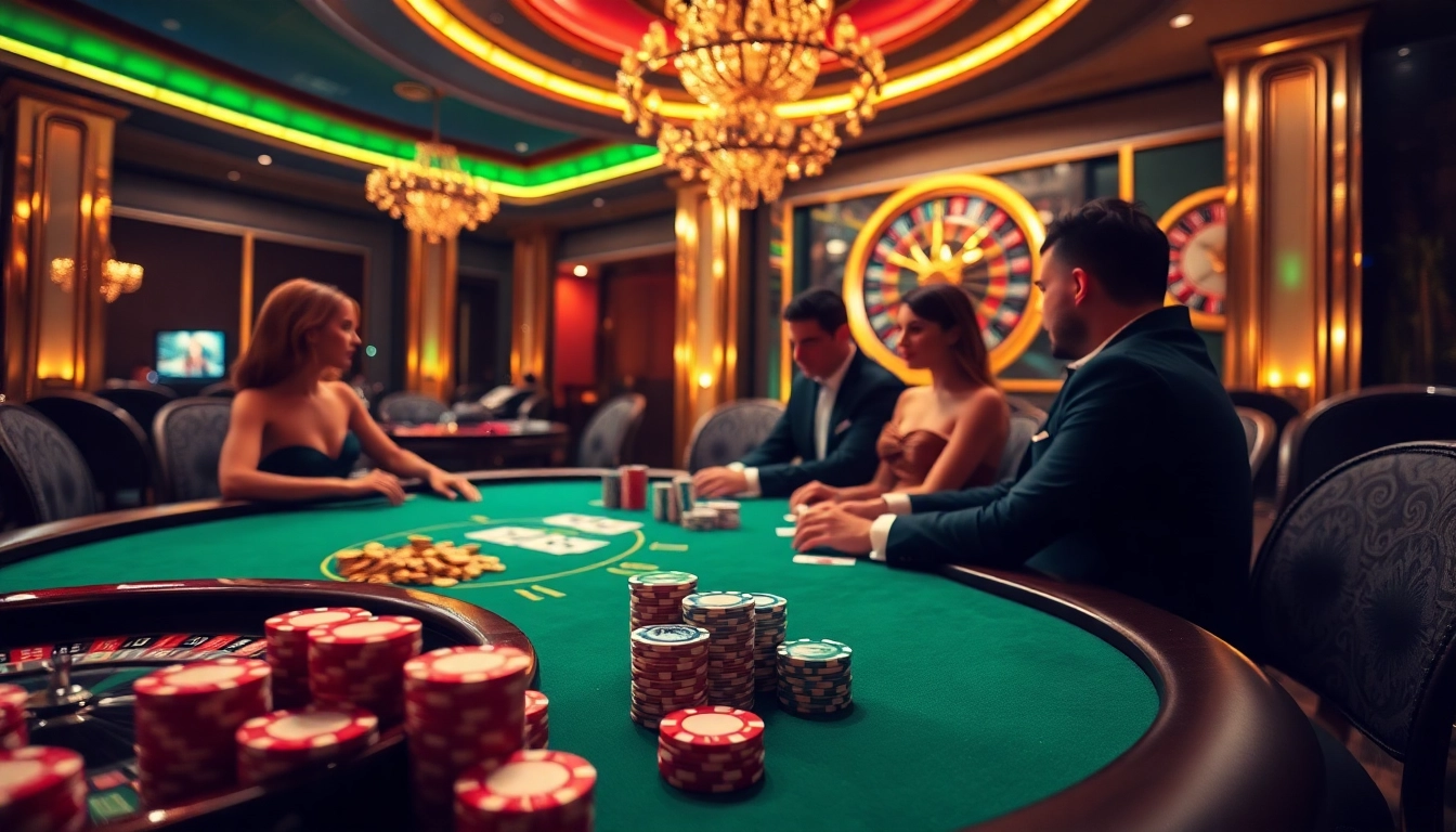 Experience the excitement of 'depo 5k' at a luxurious casino with elegant poker chips and cards.
