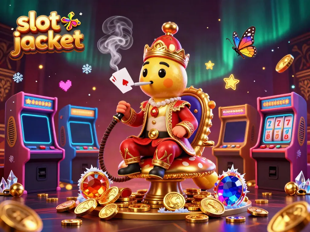 Experience the thrill of slot jackpot action in this vibrant 3D cartoon casino scene.
