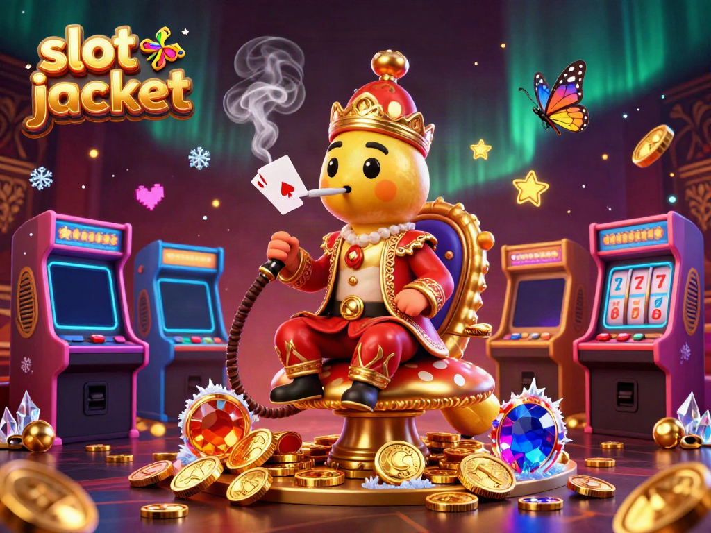 Experience the thrill of slot jackpot action in this vibrant 3D cartoon casino scene.
