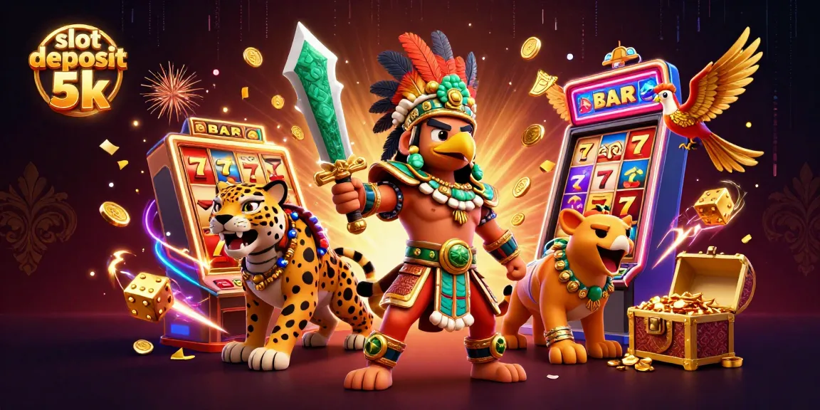 Experience the excitement of online gaming with slot deposit 5k as a jackpot explodes in a vibrant casino scene.