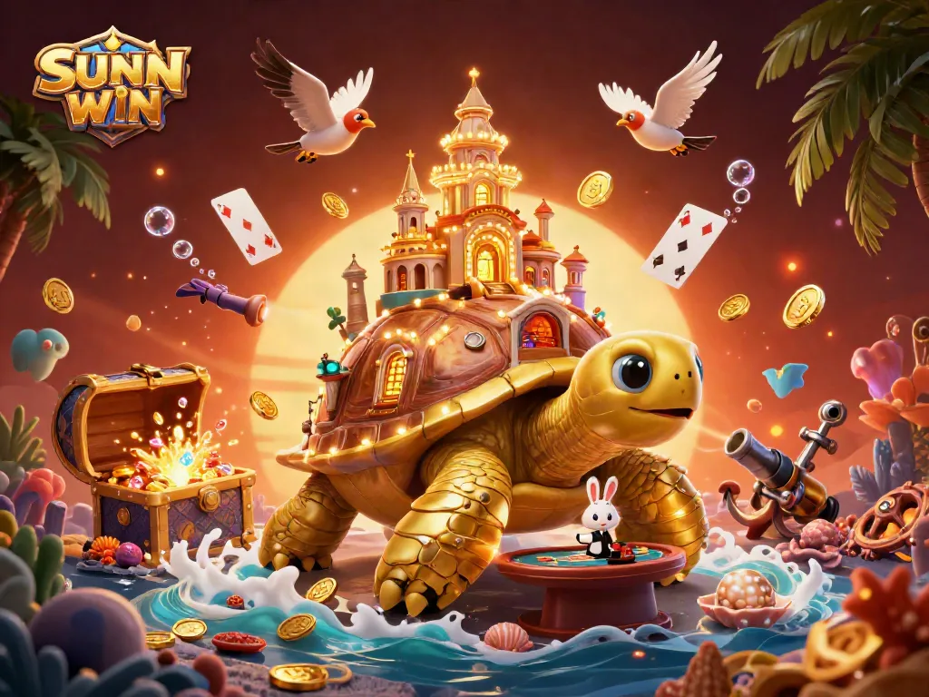 SUNWIN brings excitement with 3D casino characters amidst treasure and vibrant underwater elements.
