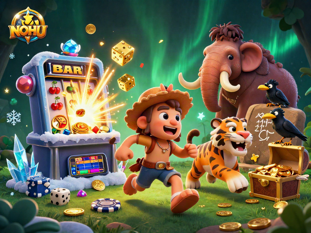 NOHU invites players to experience a thrilling prehistoric casino with vibrant characters and exciting elements.
