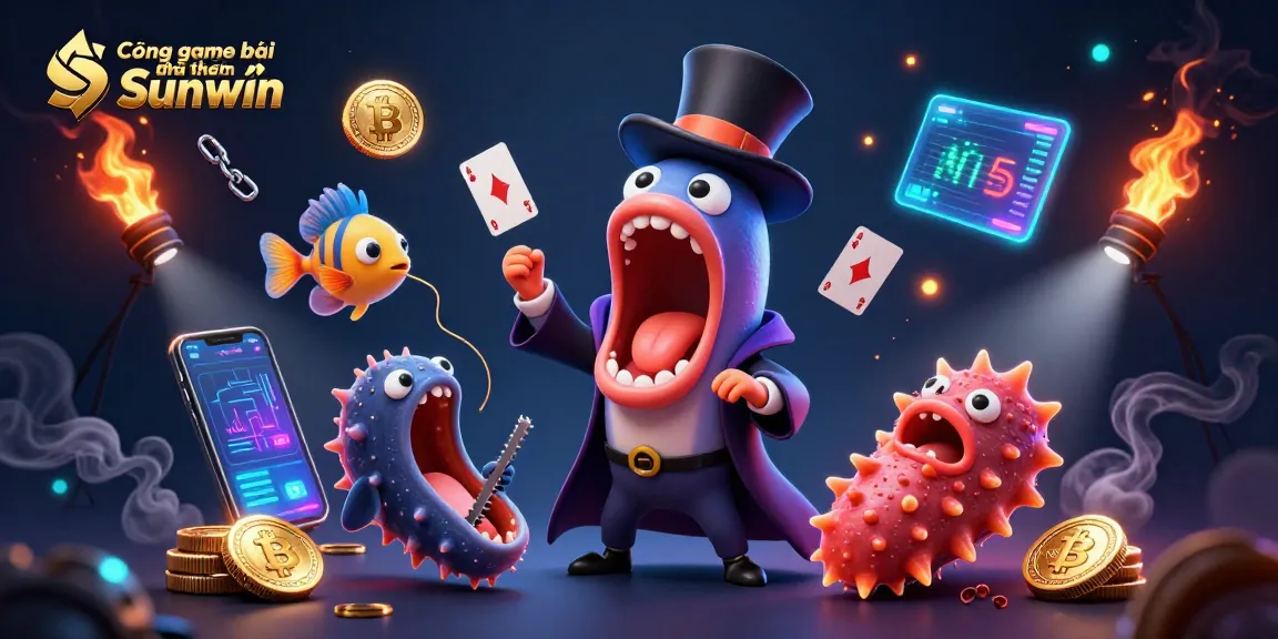Engage in thrilling card games with Cổng game bài đổi thưởng Sunwin featuring captivating sea creatures and crypto elements.