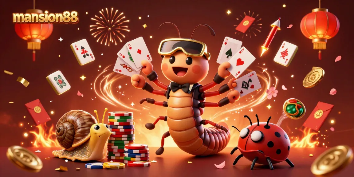Experience thrilling gameplay at mansion88 with festive characters celebrating casino fun.