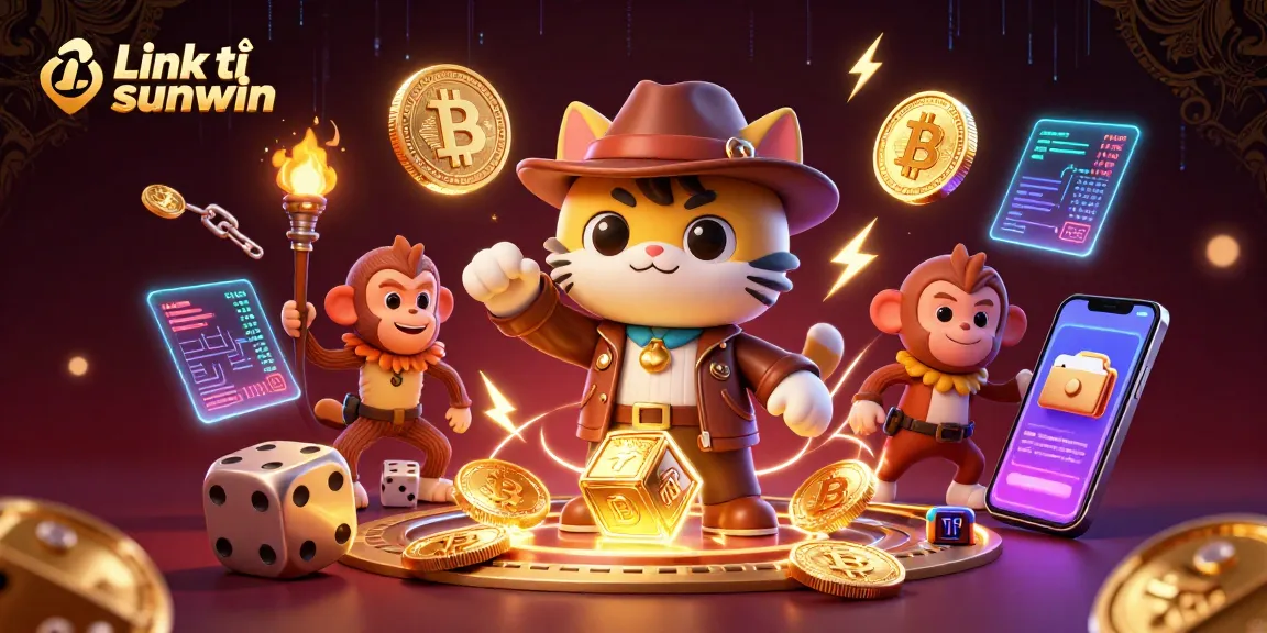 Engage in the adventure of Link tải sunwin while exploring a vibrant casino-themed 3D scene.