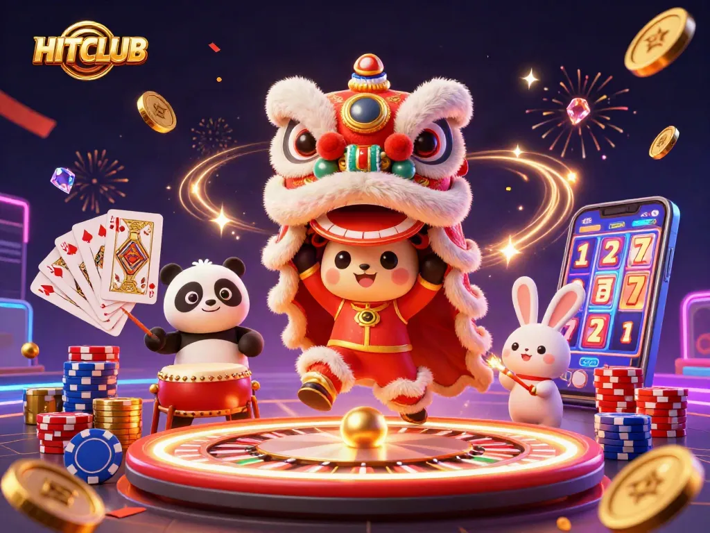 Experience HITCLUB's excitement with stunning visuals of gaming elements in action.