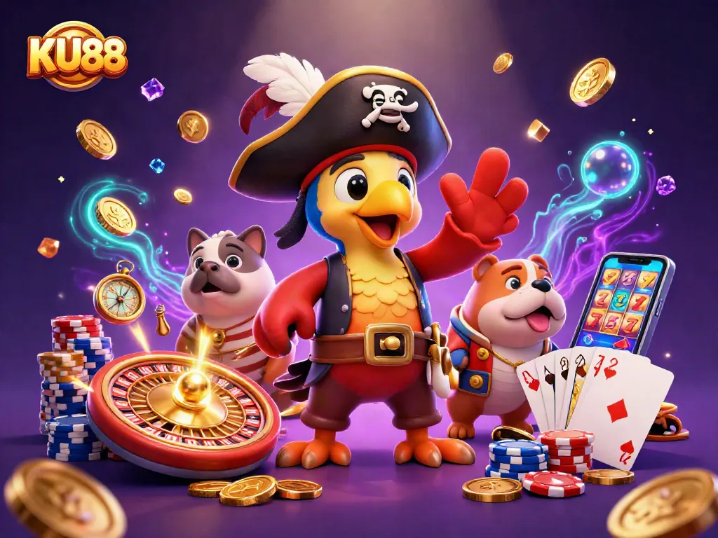 Experience the thrill of KU88 with vivid slot games, pirate characters, and engaging energy!
