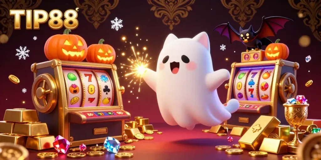 Engage in thrilling casino adventures with TIP88 featuring a ghost cat and treasures galore.