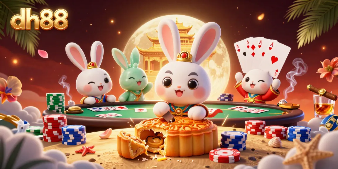 Engage in thrilling gameplay at dh88 with an immersive casino-themed 3D illustration showcasing vibrant characters.