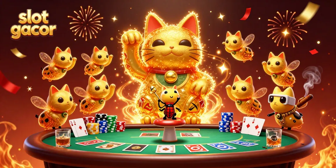 Wajah keberuntungan slot gacor dikelilingi oleh simbol perjudian, mendorong kemenangan bagi para pemain.