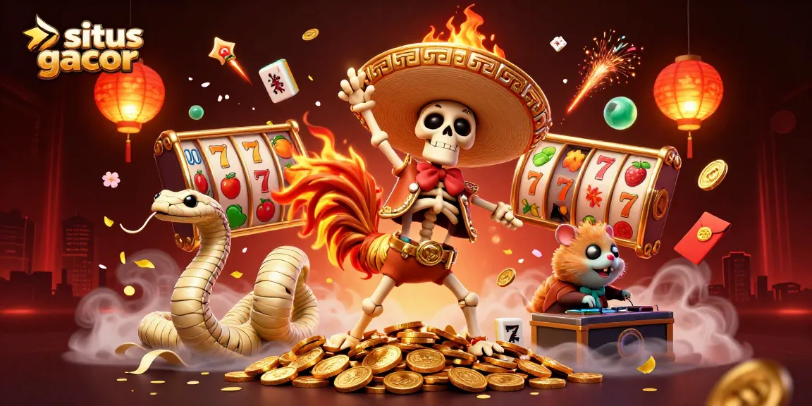 Play exciting games at situs slot gacor with a lively 3D casino-themed illustration.