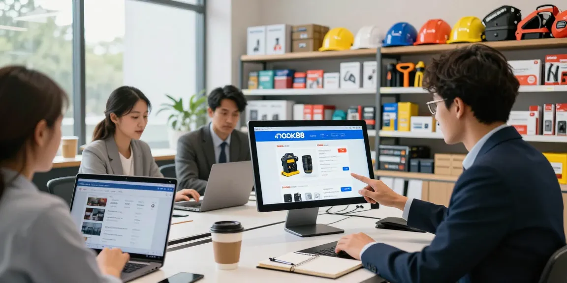 Interactive e-commerce scene at rokok88 marketplace showcasing diverse industrial products.