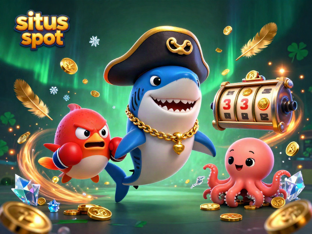 Menangkan situs slot dengan karakter kartun laut dan suasana kasino yang meriah.