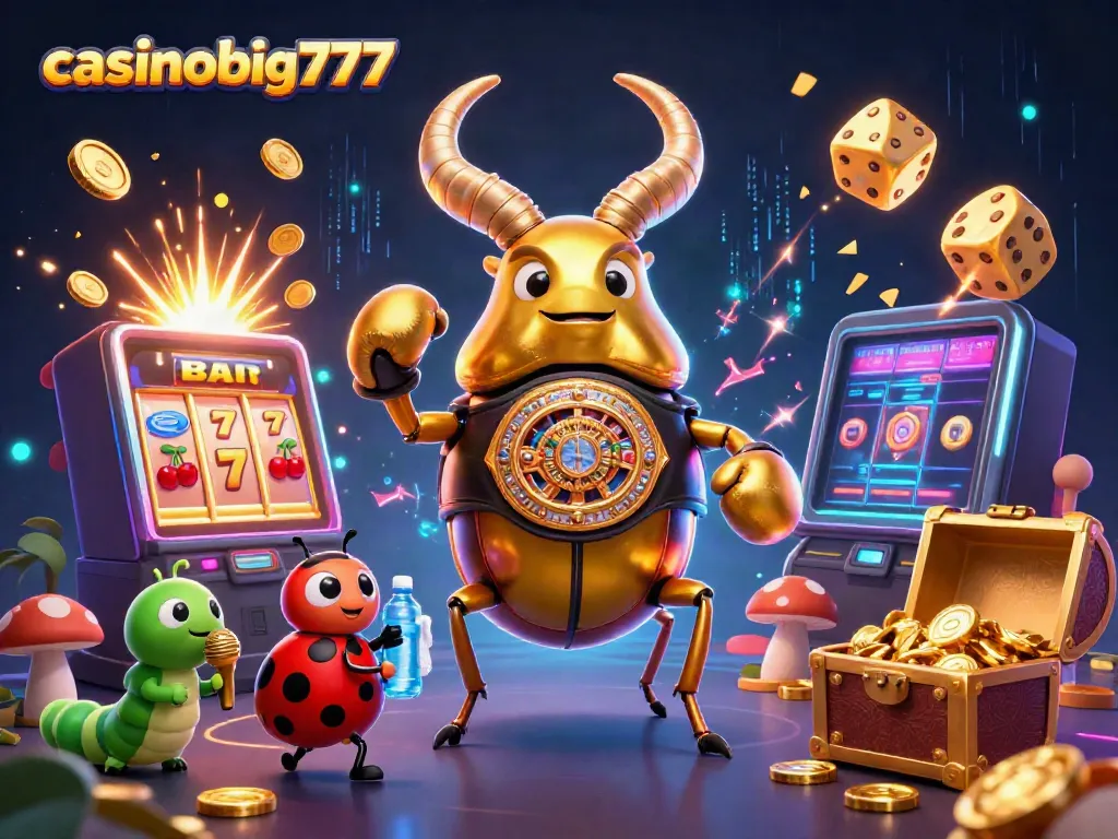 Experience the excitement of casinobig777 with a dynamic casino scene featuring vibrant gaming elements.