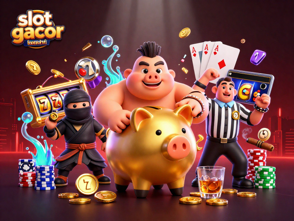 Spin the reels at slot gacor hari ini with a vibrant 3D scene filled with excitement and winning potential.