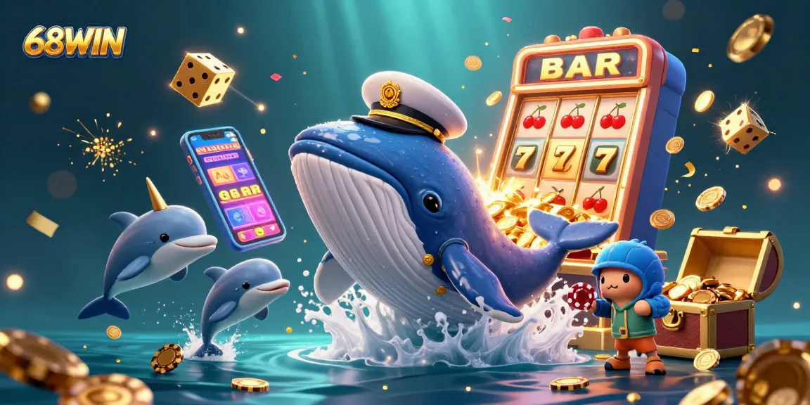 Experience thrill and excitement at 68WIN with a dynamic underwater casino scene filled with colorful game elements.
