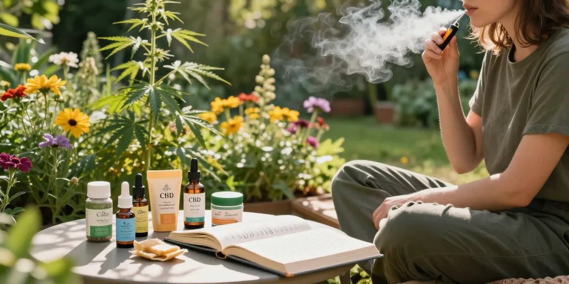 Weed vape experience in a serene garden setting with organic CBD wellness products. Natural, quality cannabis-derived elements for a holistic lifestyle.