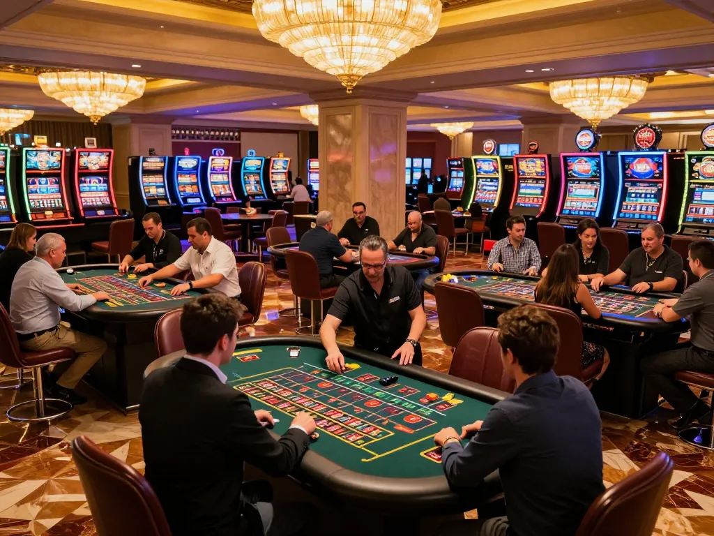 lc88 players placing bets at roulette table, vibrant casino atmosphere filled with excitement