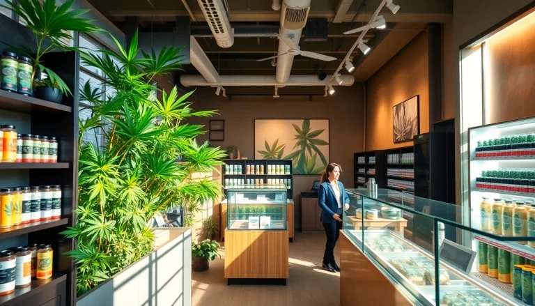 Shop for quality products at this vibrant Weed Store featuring an inviting atmosphere.