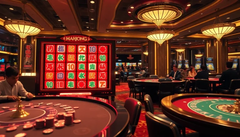 Engage in a mahjong slot demo experience with vibrant reels and high-stakes casino atmosphere.