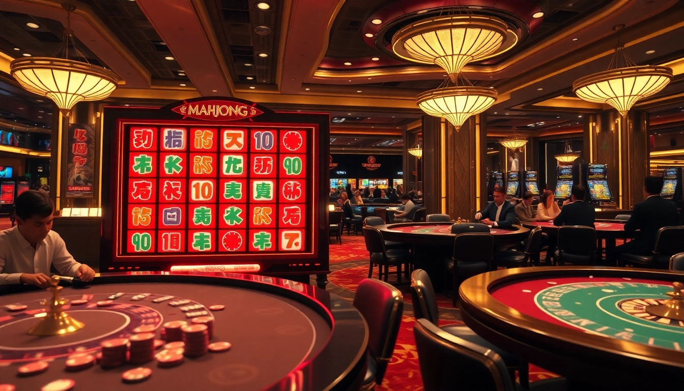 Engage in a mahjong slot demo experience with vibrant reels and high-stakes casino atmosphere.