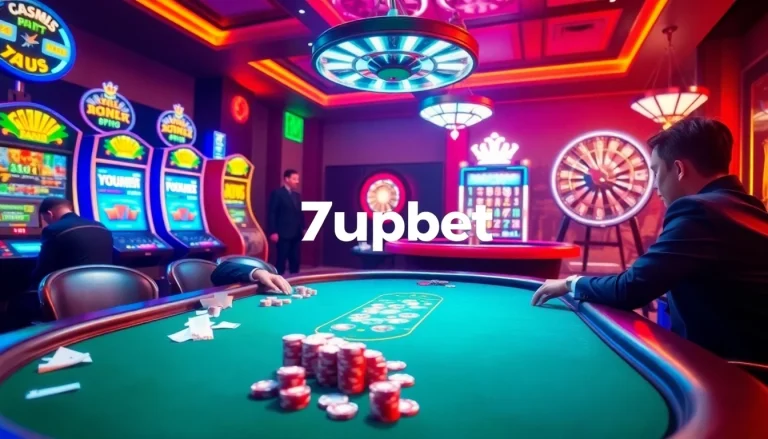 Experience thrilling gameplay with professional poker at 7upbet, featuring rich colors and vibrant casino elements.