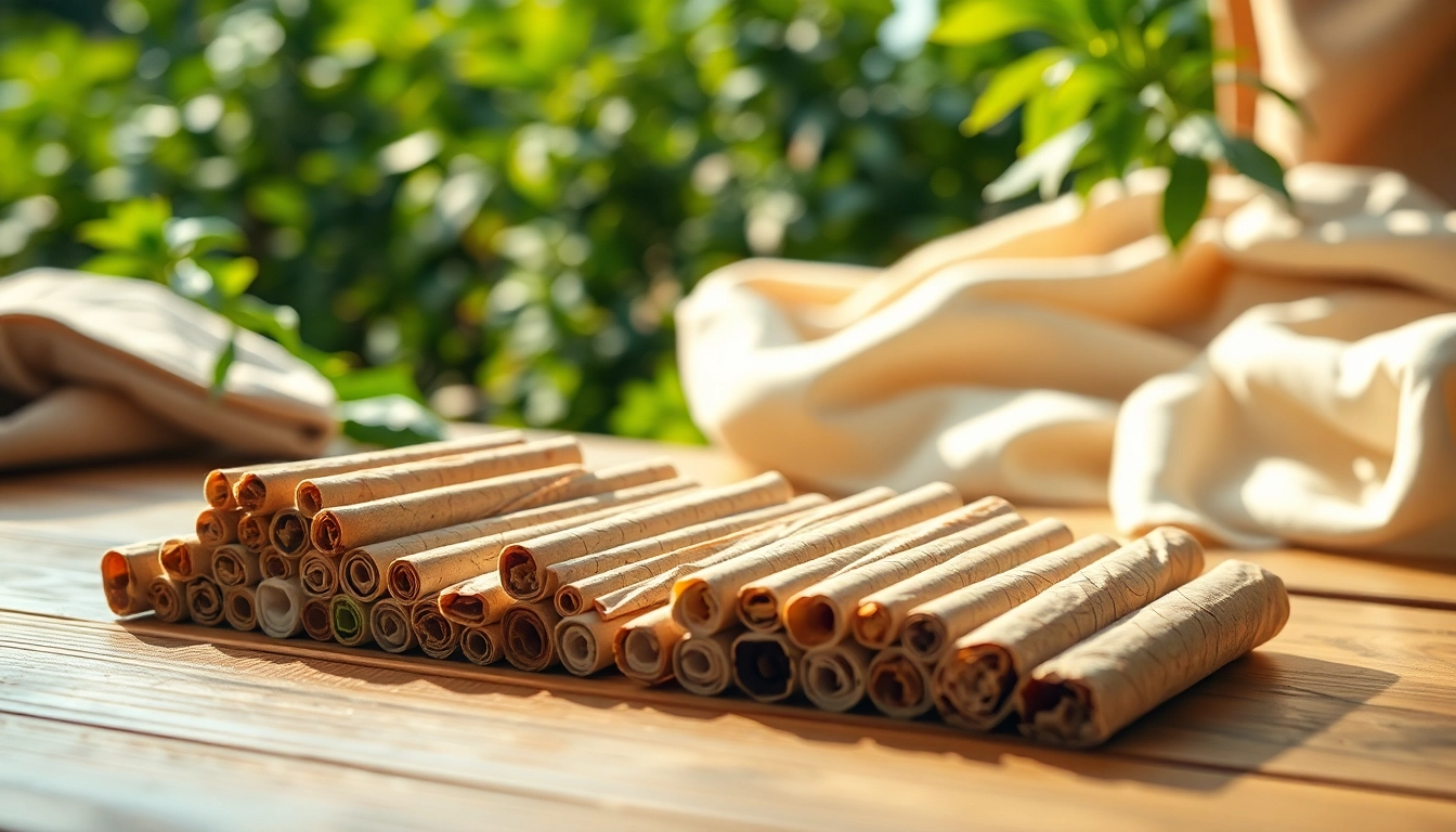 Pre rolled joints arranged elegantly on a wooden surface reflecting relaxation and quality.