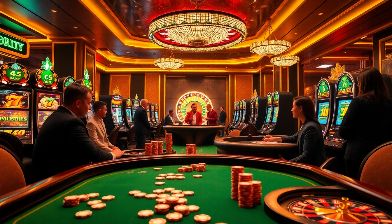 Experience the thrill of gambling at 8day's luxurious casino games, featuring vibrant slot machines and poker gameplay.