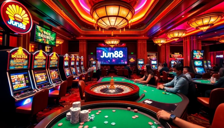 Jun88 offers an engaging casino experience with vibrant slot machines and thrilling games.