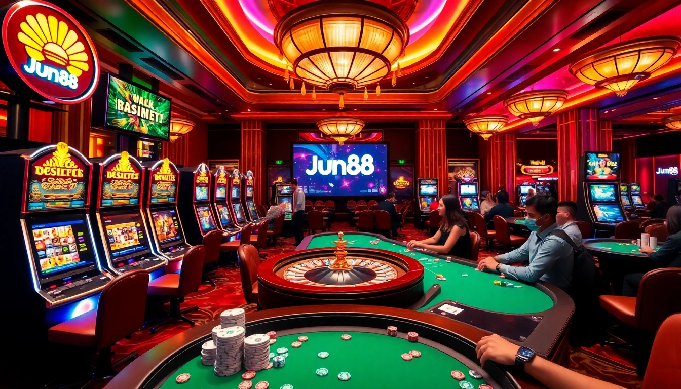 Jun88 offers an engaging casino experience with vibrant slot machines and thrilling games.