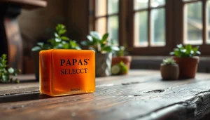 Showcase of papa's select rosin emphasizing its glossy texture and premium quality.