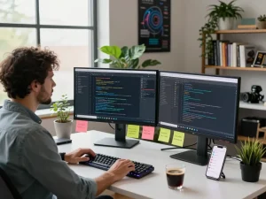 openclaw AI assistant setup in a modern workspace with code and collaboration tools